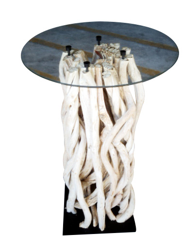 Table d'appoint lianes avec plaque verre