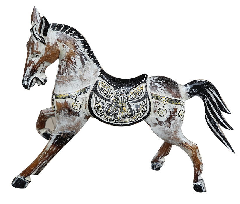 Patinated wooden horse