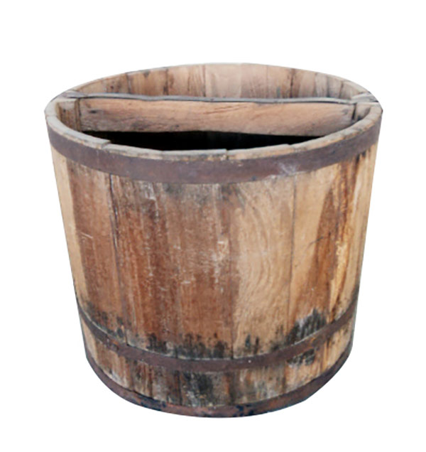 Old wooden bucket